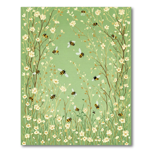 Whimsical Bee Garden In Bloom Rug