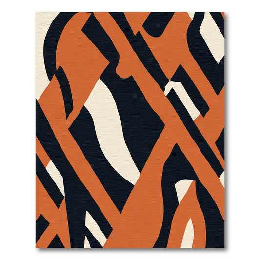 Bold Terra Cotta Abstract Shapes Rug