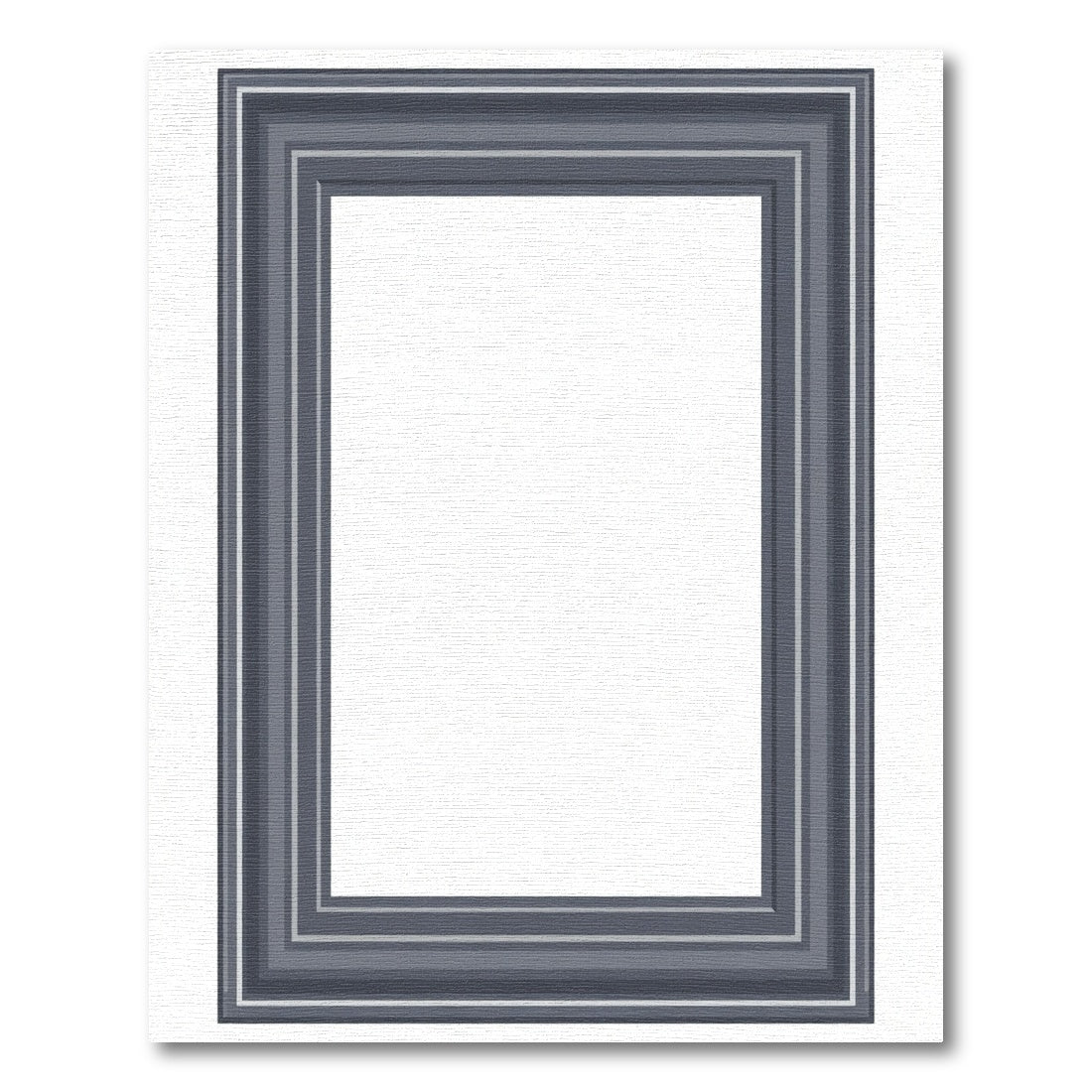 Dark Gray Multi Stripe Border Accent Rug