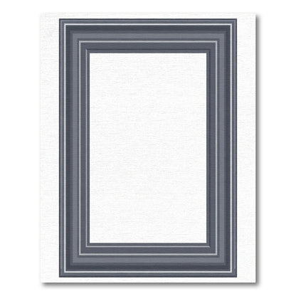 Dark Gray Multi Stripe Border Accent Rug