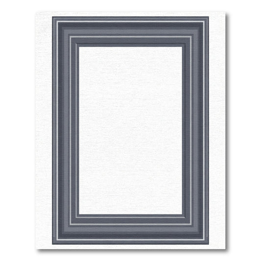 Dark Gray Multi Stripe Border Accent Rug