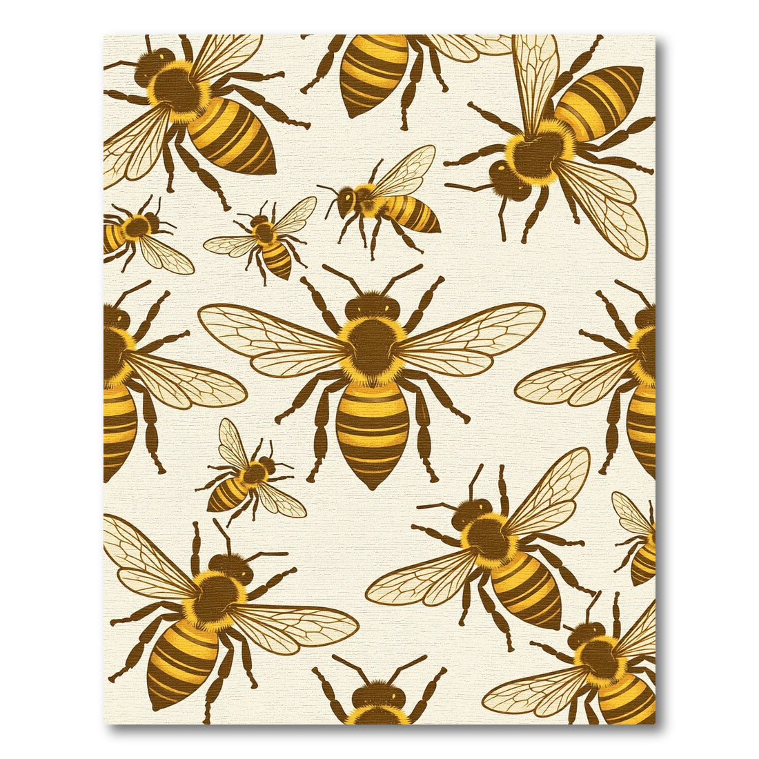 Whimsical Golden Honeybee Illustration Rug