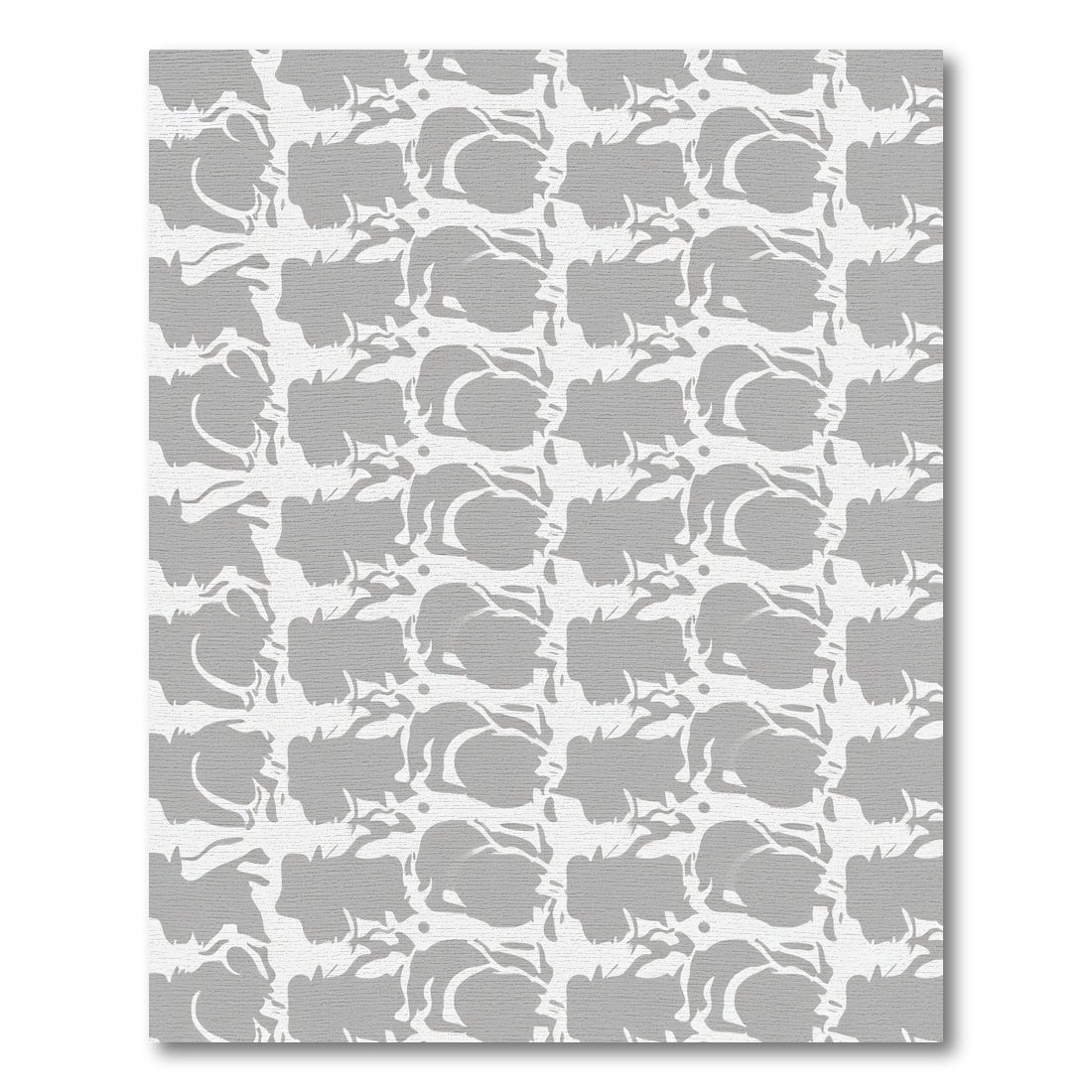 Gray Abstract Blobs Organic Repeat Rug
