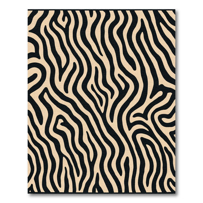 Bold Black Cream Animal Print Rug