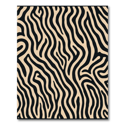 Bold Black Cream Animal Print Rug