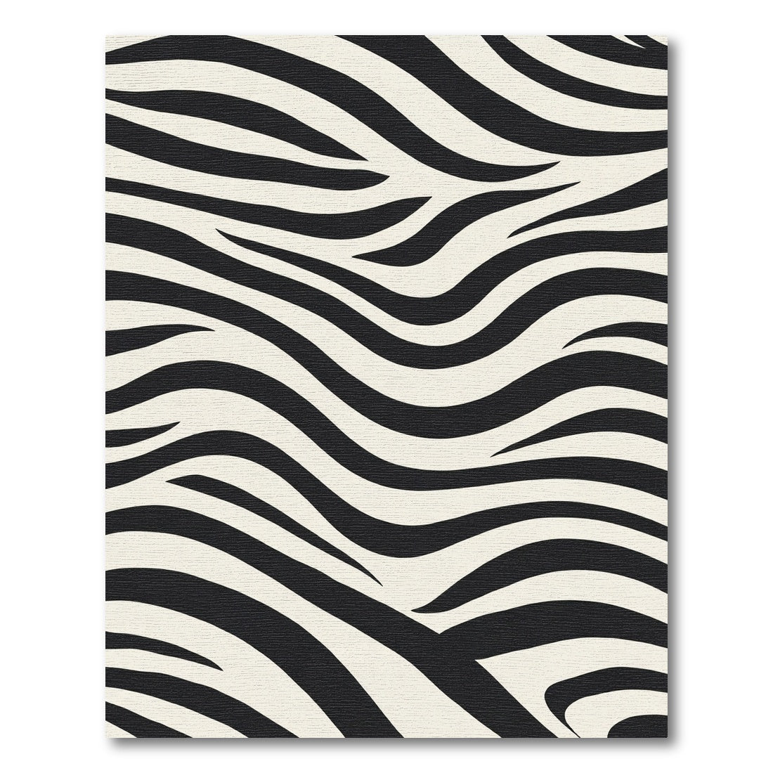 Bold Black Cream Zebra Swirls Rug