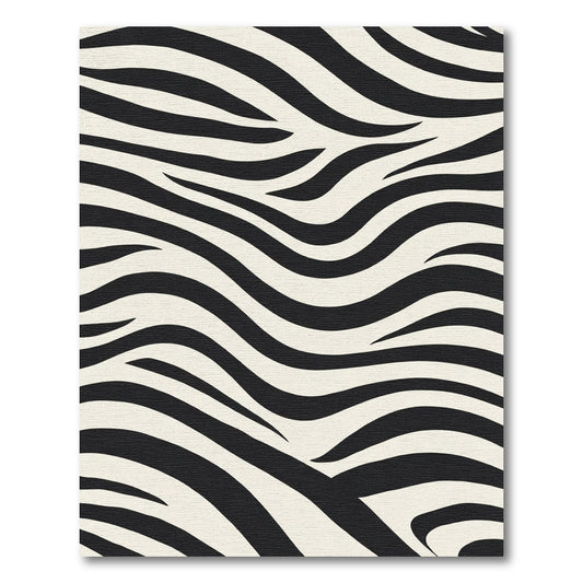 Bold Black Cream Zebra Swirls Rug