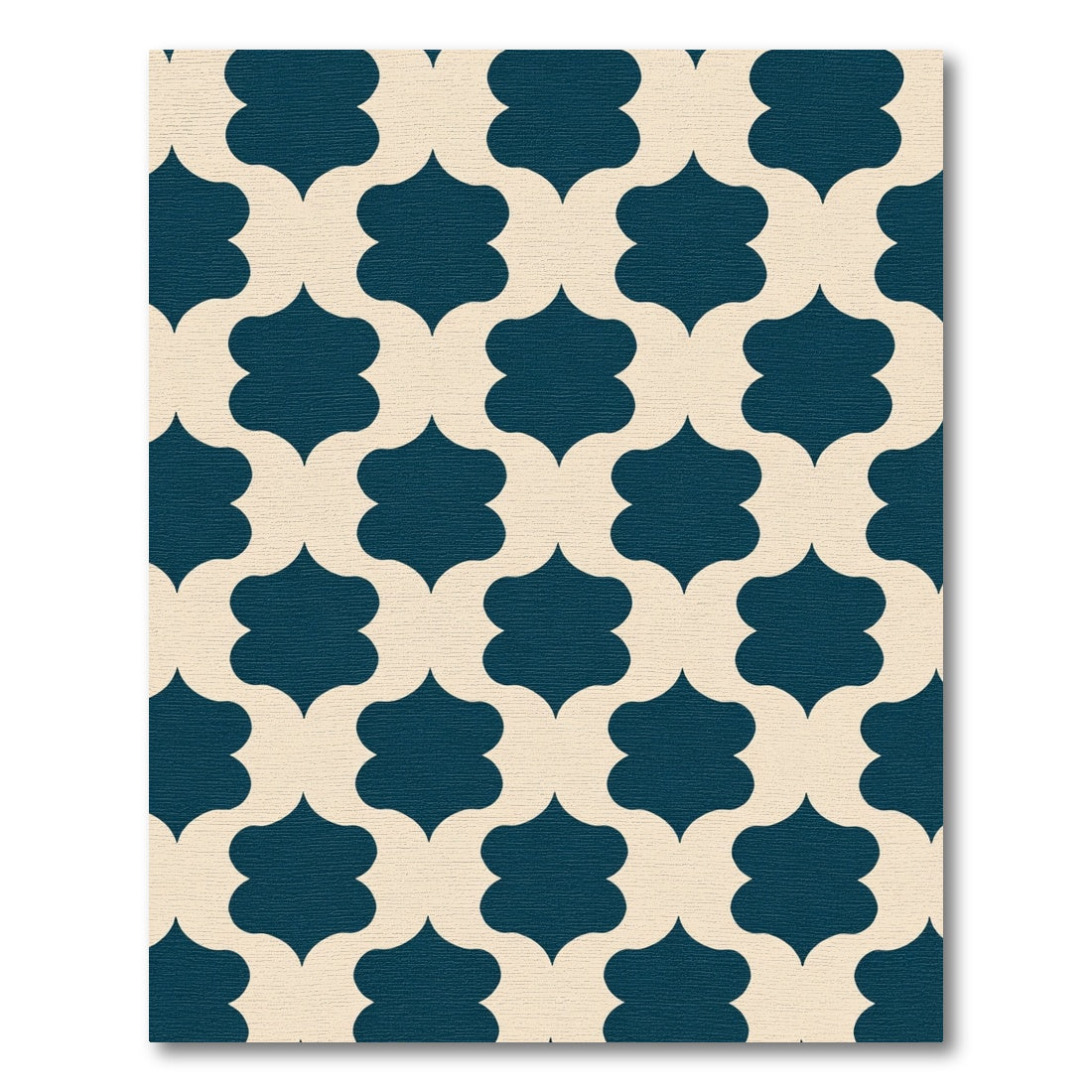 Deep Blue Quatrefoil Geometric Rug