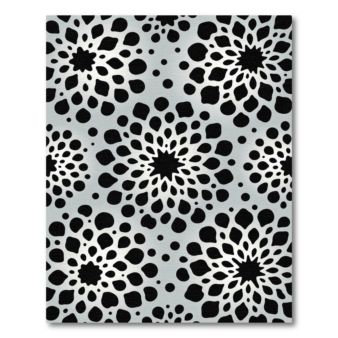 Monochromatic Abstract Bloom Medallion Rug