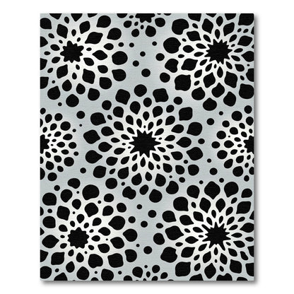 Monochromatic Abstract Bloom Medallion Rug