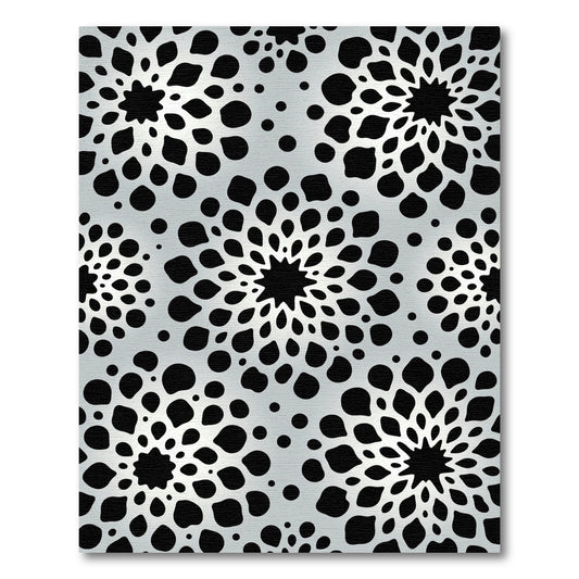 Monochromatic Abstract Bloom Medallion Rug