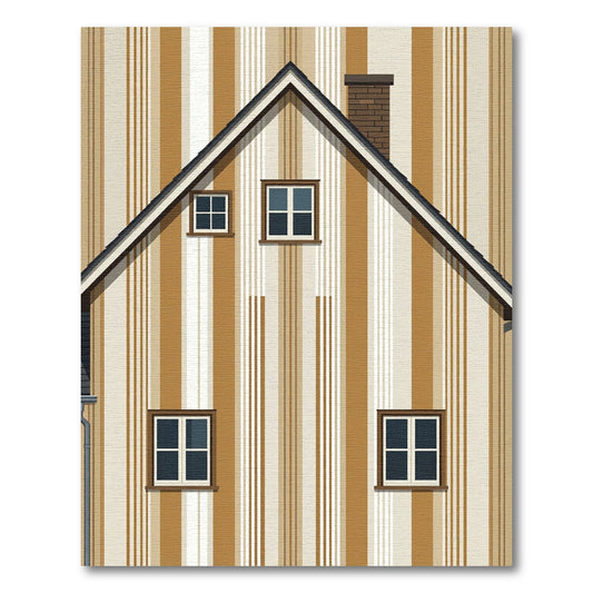 Earthy Brown Beige Vertical Stripe Rug