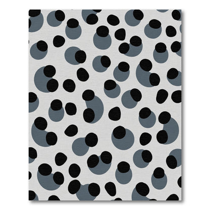 Cool Gray Black Circle Scatter Rug