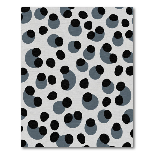 Cool Gray Black Circle Scatter Rug