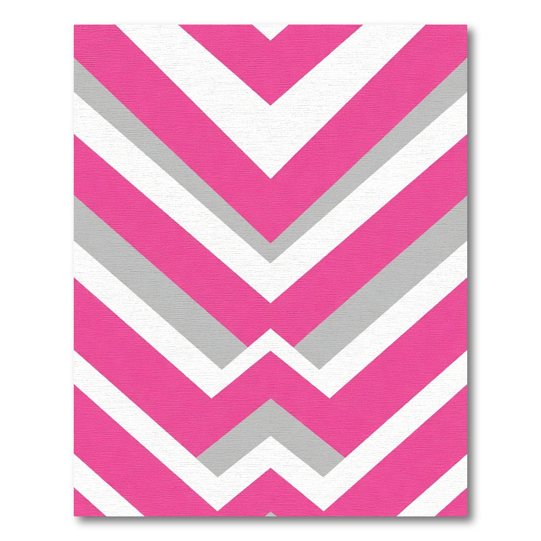 Hot Pink Gray Chevron Stripes Rug
