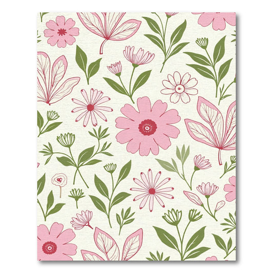 Pink Bloom Floral Branches Rug