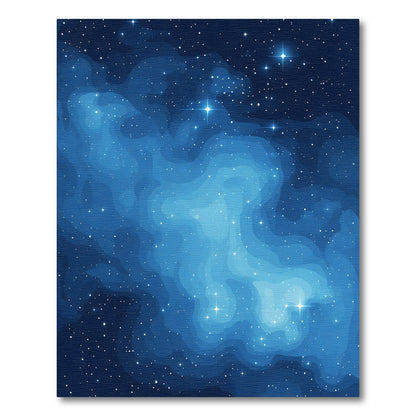 Deep Blue Nebula Starry Night Sky Rug