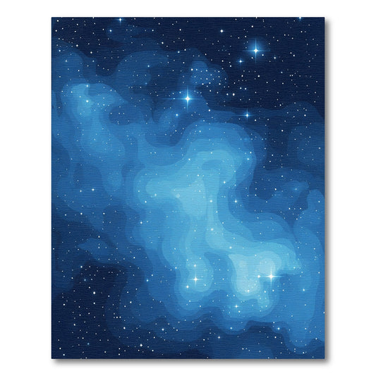 Deep Blue Nebula Starry Night Sky Rug