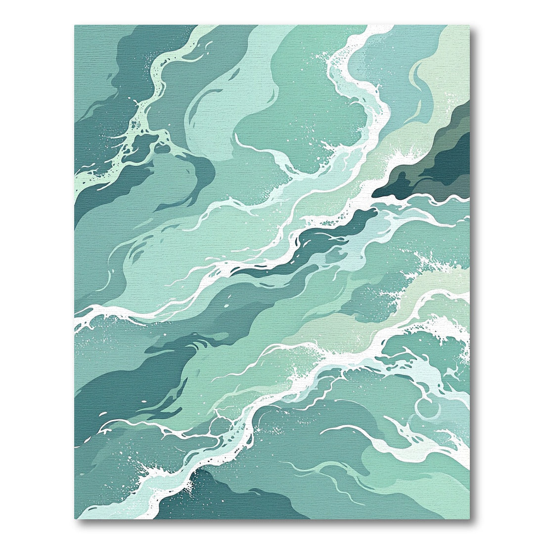 Abstract Oceanic Teal Swirl Wave Rug