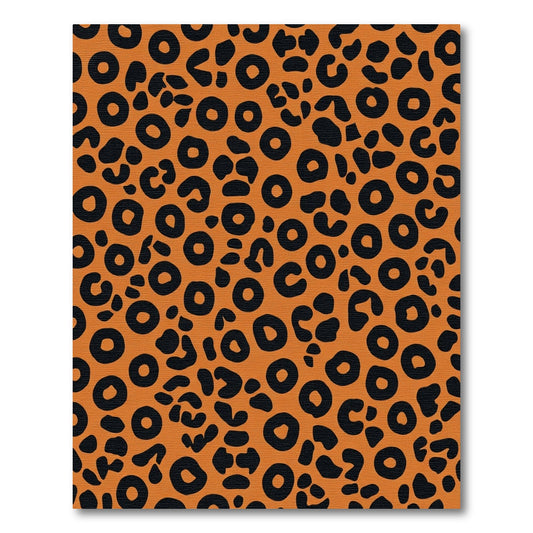 Bold Orange Black Leopard Spots Rug