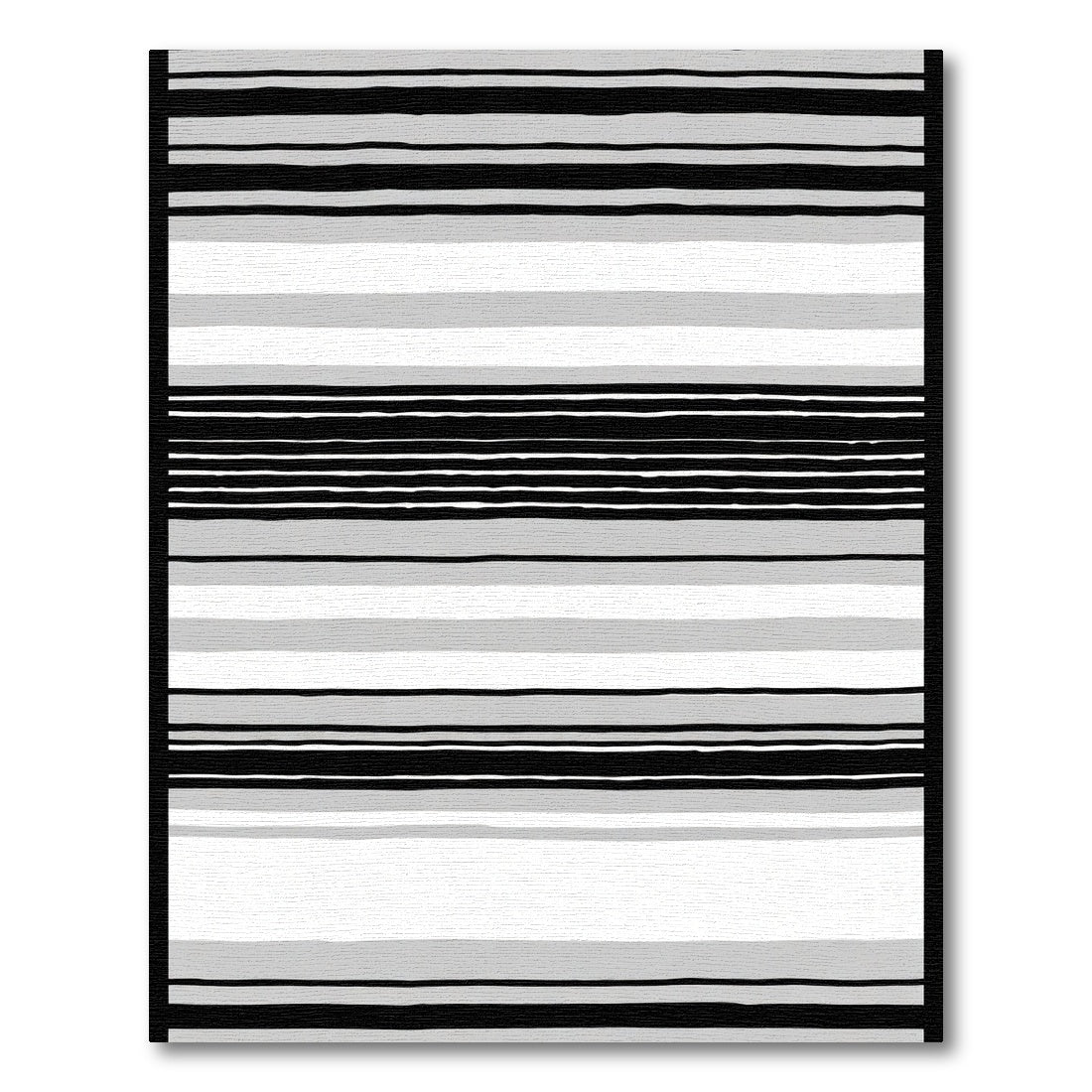 Modern Gray Black Striped Rug
