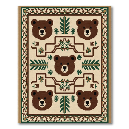 Brown Bear Forest Woodland Rug