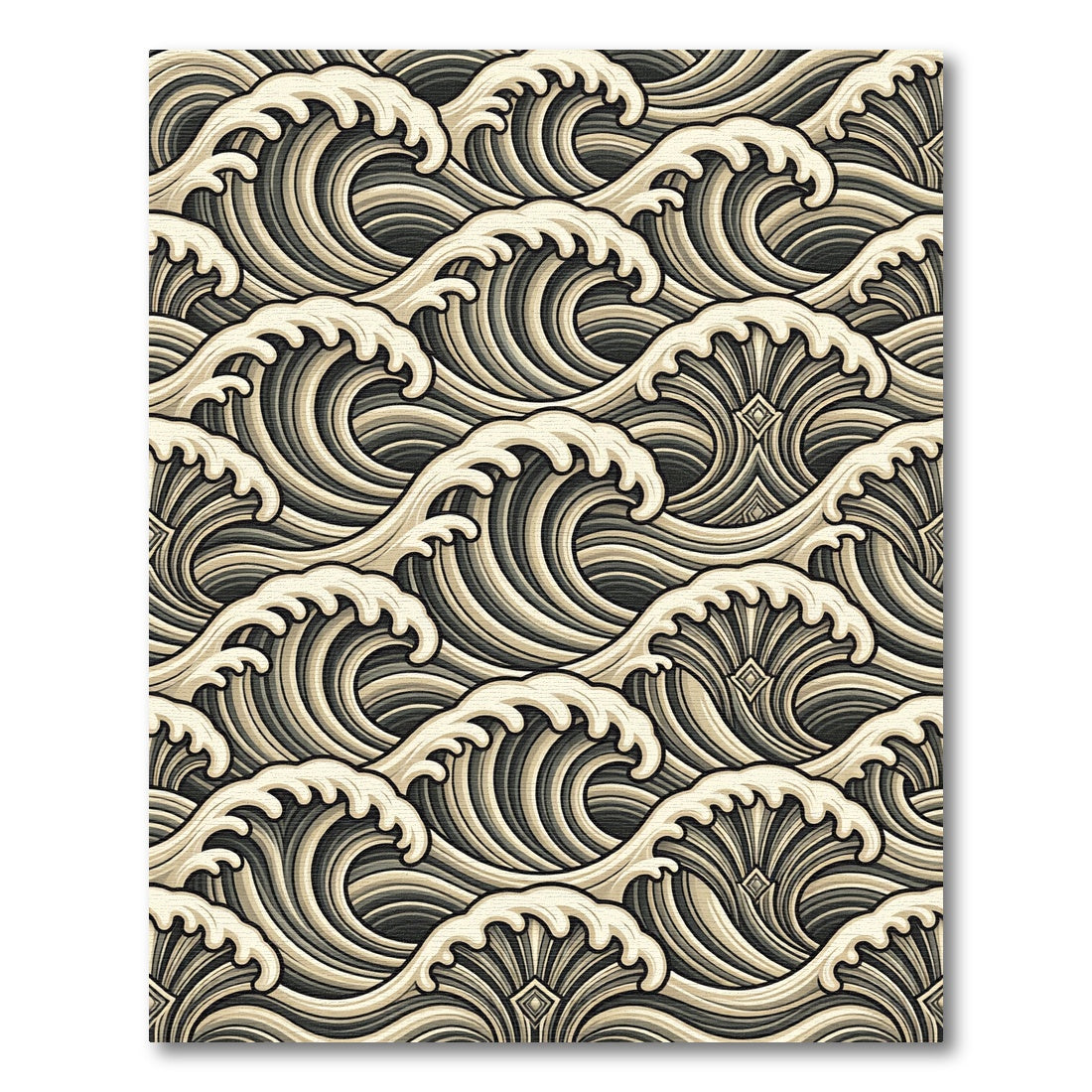 Earthy Tones Dynamic Wave Composition Rug