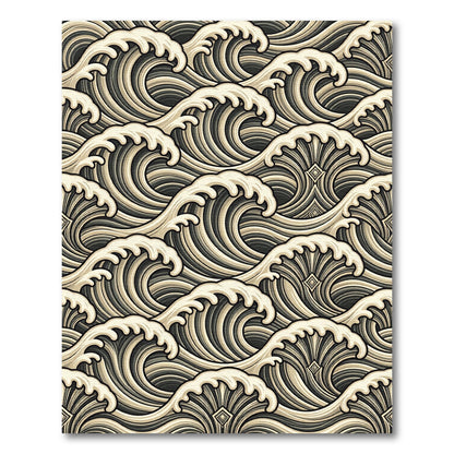 Earthy Tones Dynamic Wave Composition Rug
