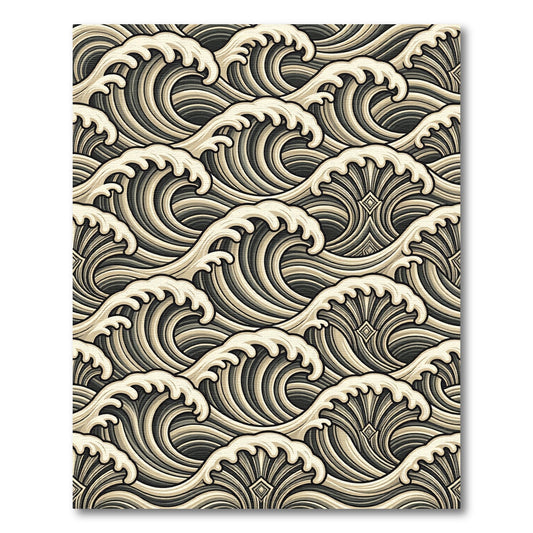 Earthy Tones Dynamic Wave Composition Rug