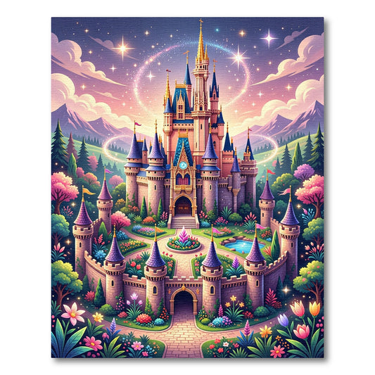 Whimsical Magical Castle Garden Rug