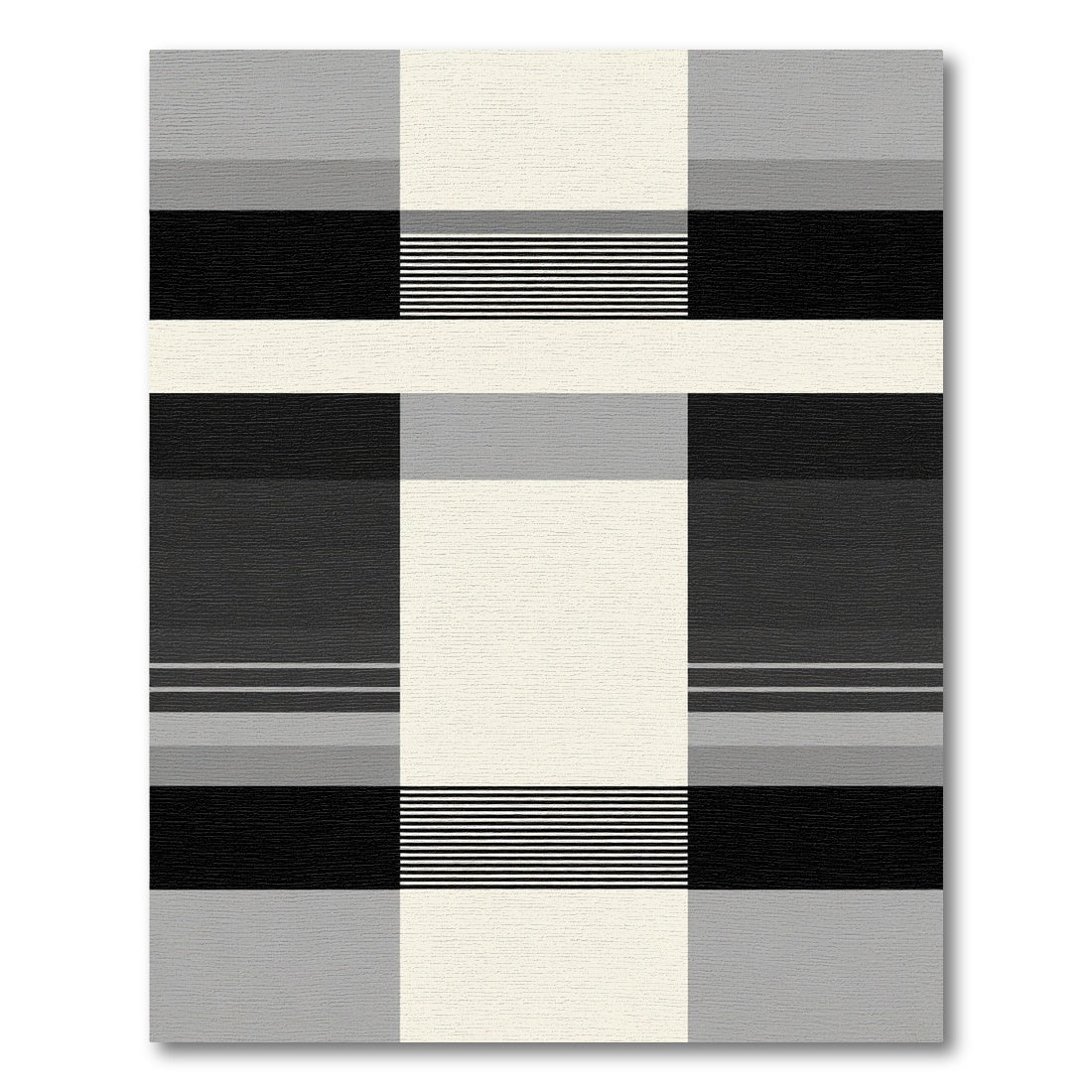 Monochromatic Geometric Stripe Block Rug