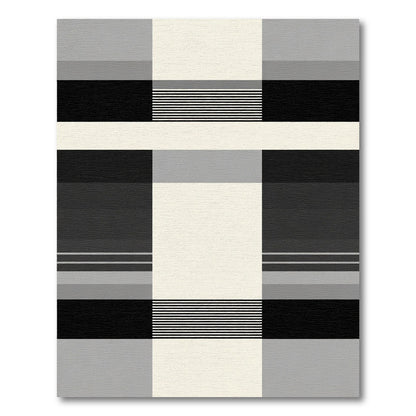 Monochromatic Geometric Stripe Block Rug