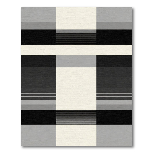 Monochromatic Geometric Stripe Block Rug