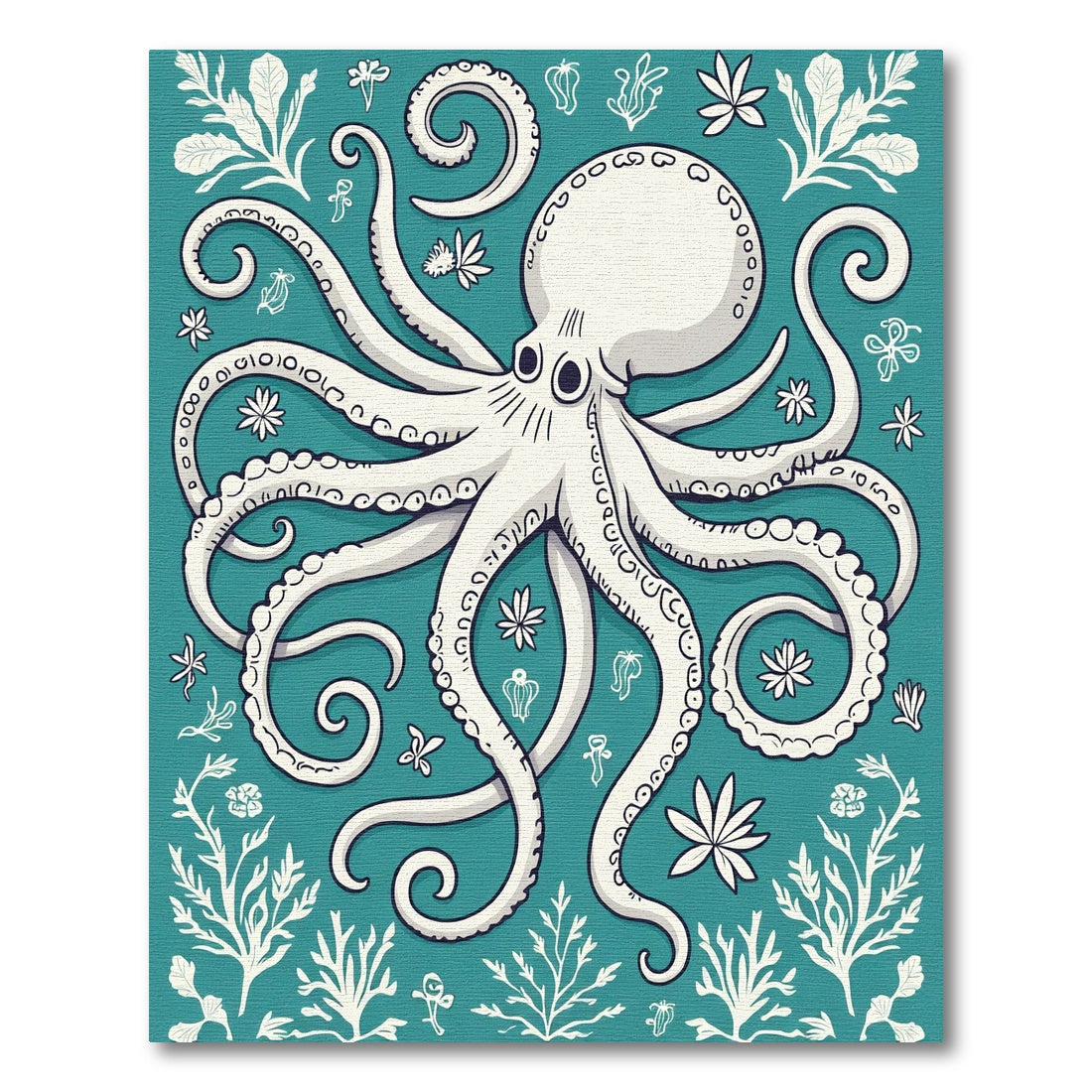 Whimsical Sea Creature Octopus Garden Rug
