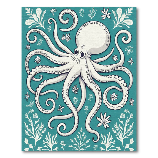 Whimsical Sea Creature Octopus Garden Rug
