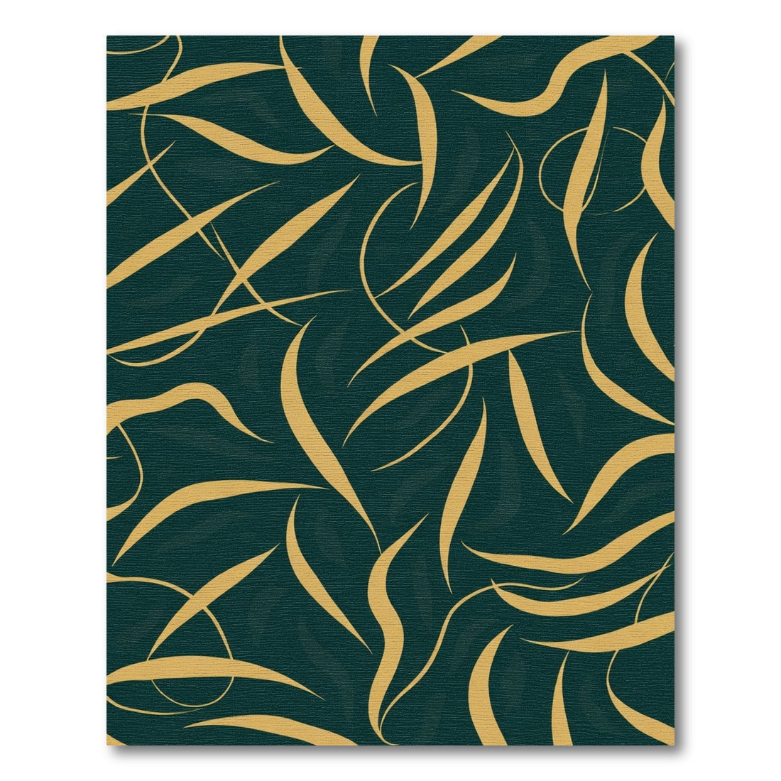 Deep Teal Gold Abstract Swirl Rug
