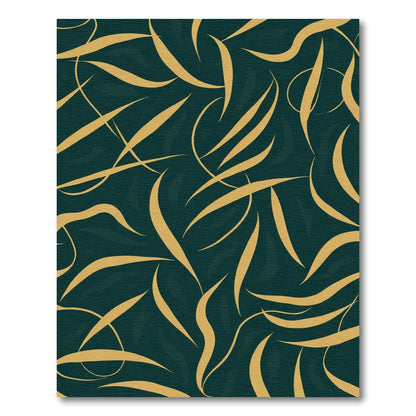 Deep Teal Gold Abstract Swirl Rug
