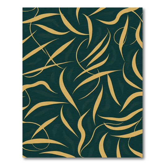 Deep Teal Gold Abstract Swirl Rug