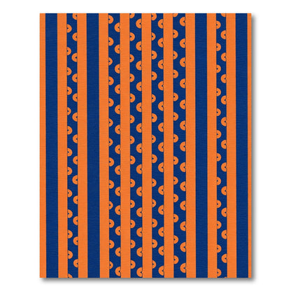 Bold Orange Blue Stripe Crescent Rug