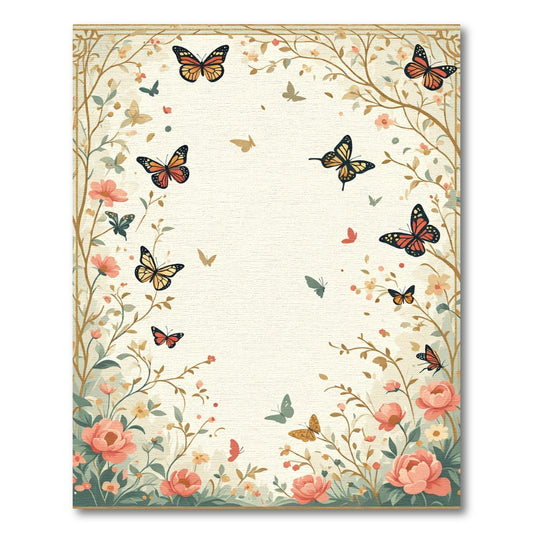 Whimsical Butterfly Garden Blossom Rug
