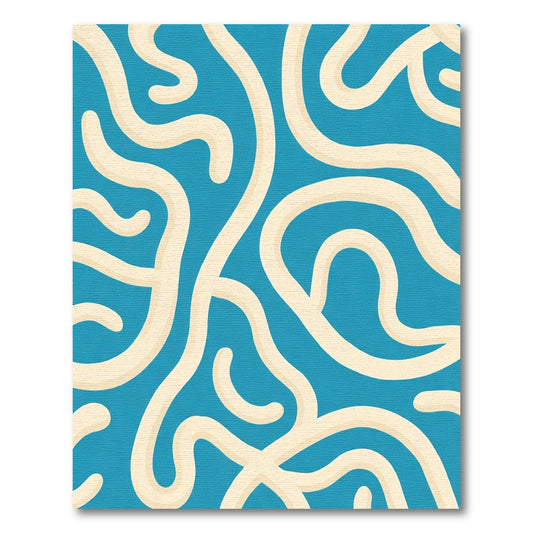 Aqua Cream Swirl Intertwine Pattern Rug