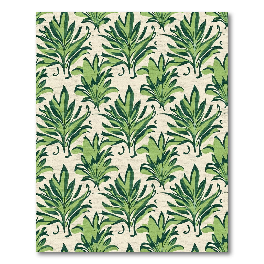 Emerald Green Tropical Leaf Garland Rug
