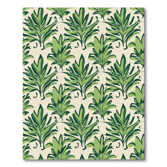 Emerald Green Tropical Leaf Garland Rug