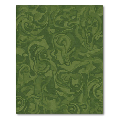 Forest Green Swirl Texture Rug