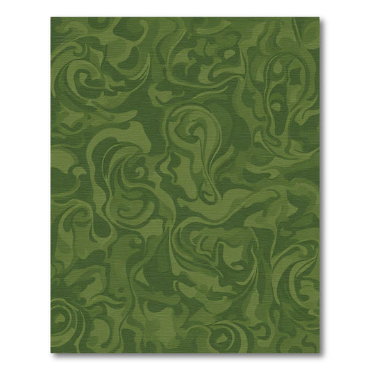 Forest Green Swirl Texture Rug