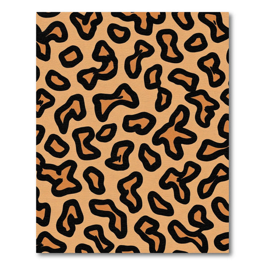 Bold Orange Black Wild Cat Print Rug