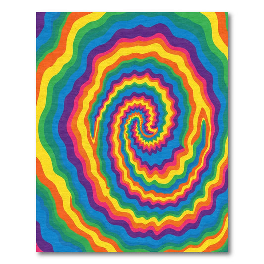 Retro Rainbow Swirl Psychedelic Rug
