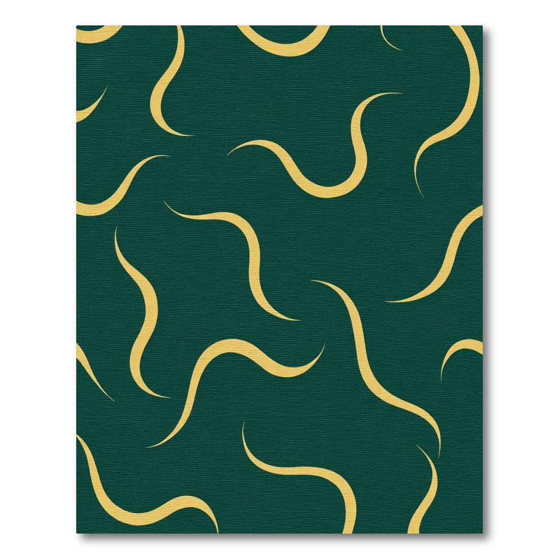 Deep Teal Gold Swirl Abstract Rug