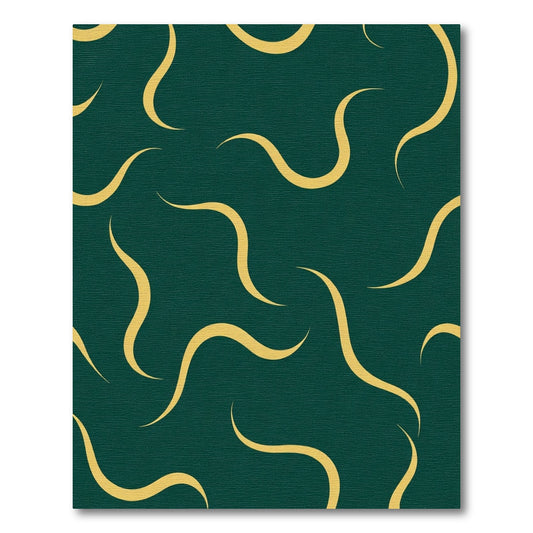 Deep Teal Gold Swirl Abstract Rug