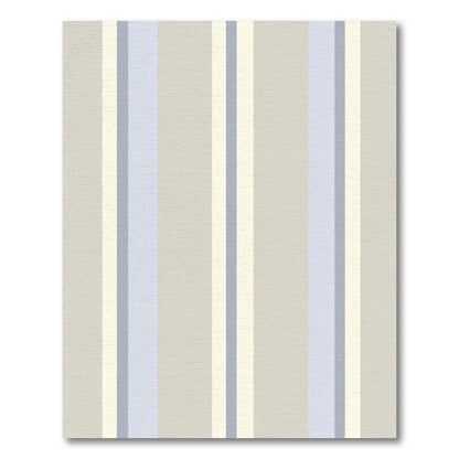 Soft Blue Cream Beige Stripe Rug